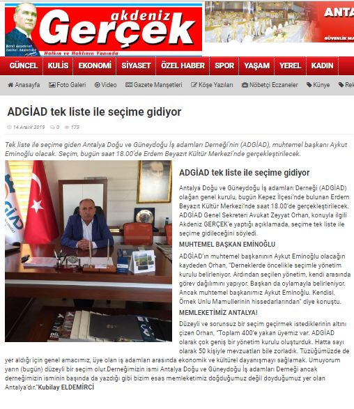 ADGİAD'IN 4. GENEL KURULU İLE İLGİLİ HABERLER