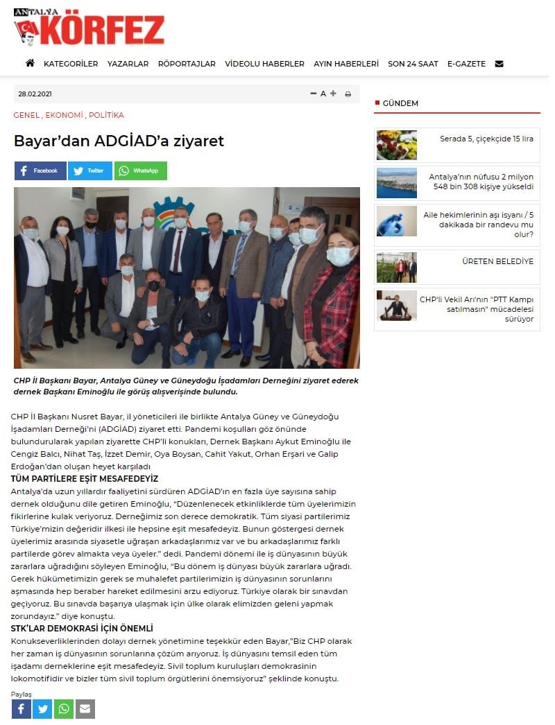 CHP İL BAŞKANI NUSRET BAYAR ZİYARETİ
